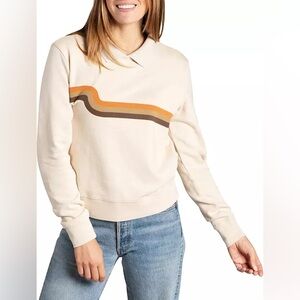 Toad & Co Follow Through Cream Brown Long Sleeve Pullover Size XS Womens